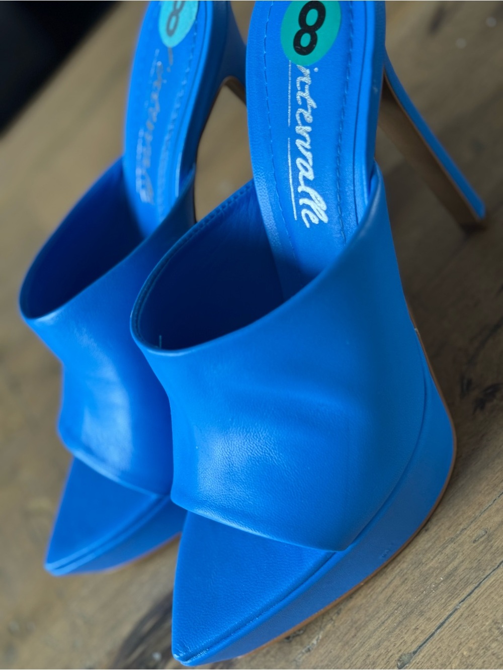 New Blue Platform High Heel Mule for Women size 8 - Picture 4 of 7